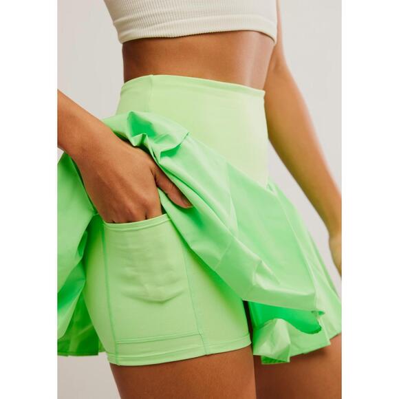 NEW FREE PEOPLE swing of things skort in lime - Picture 5 of 7